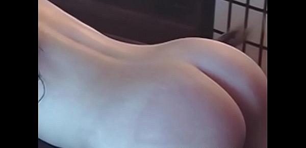 Submissive lesbian gagged and spanked by domina